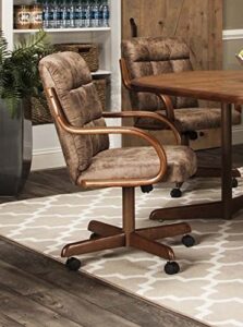 caster chair company bernard swivel tilt caster dining arm chair in rawhide microsuede (1 chair)