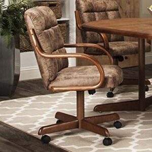 Caster Chair Company Bernard Swivel Tilt Caster Dining Arm Chair in Rawhide Microsuede (1 Chair)