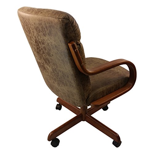 Caster Chair Company Bernard Swivel Tilt Caster Dining Arm Chair in Rawhide Microsuede (1 Chair)