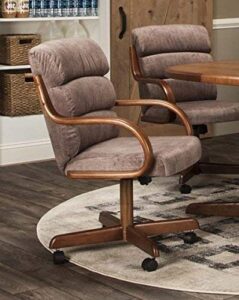 caster chair company hamilton swivel tilt caster dining arm chair in tawny microsuede (1 chair)