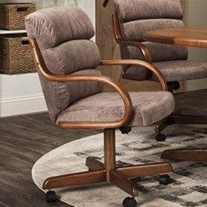 Caster Chair Company Hamilton Swivel Tilt Caster Dining Arm Chair in Tawny Microsuede (1 Chair)