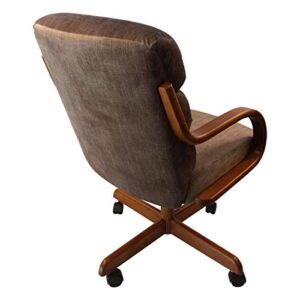 Caster Chair Company Hamilton Swivel Tilt Caster Dining Arm Chair in Tawny Microsuede (1 Chair)