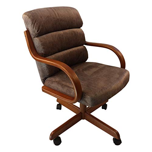 Caster Chair Company Hamilton Swivel Tilt Caster Dining Arm Chair in Tawny Microsuede (1 Chair)