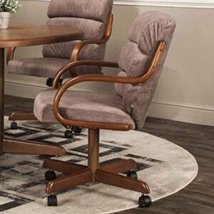 Caster Chair Company Hamilton Swivel Tilt Caster Dining Arm Chair in Tawny Microsuede (1 Chair)