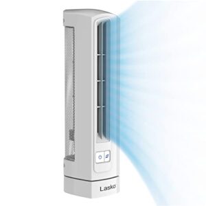 lasko air stik oscillating tabletop fan, ultra-slim design, 2 quiet speeds, for bedroom, dorm rooms, office, 14", white, t14100