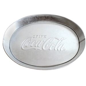 TableCraft's Coca-Cola Oval Serving Platter 9 x 6 x 2", Silver