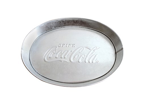 TableCraft's Coca-Cola Oval Serving Platter 9 x 6 x 2", Silver