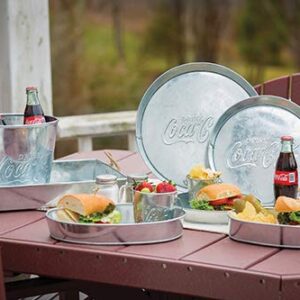 TableCraft's Coca-Cola Oval Serving Platter 9 x 6 x 2", Silver