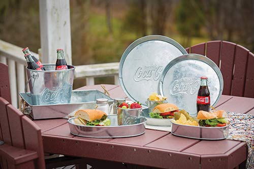 TableCraft's Coca-Cola Oval Serving Platter 9 x 6 x 2", Silver