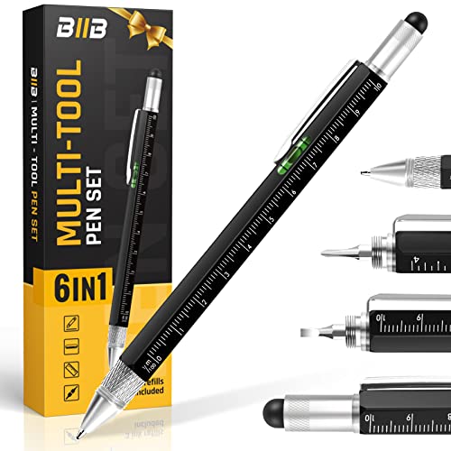 BIIB Gifts for Men, Multitool Pen Dad Gifts for Men, Birthday Gifts for Men, Cool Stuff Tools Gadgets for Men, Mens Gifts for Boyfriend, Husband, Grandpa, Him, Gifts for Men Who Have Everything