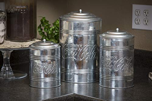 Tablecraft Galvanized Storage Canister with Lid, 5.5" x 9.25" (88 oz), Silver