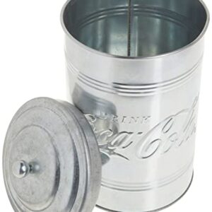 Tablecraft Galvanized Storage Canister with Lid, 5.5" x 9.25" (88 oz), Silver