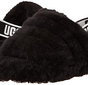 UGG Women's Fluff Yeah Slide Slipper, Black, 6 M US