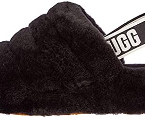 UGG Women's Fluff Yeah Slide Slipper, Black, 6 M US