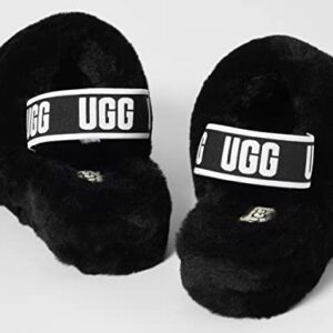 UGG Women's Fluff Yeah Slide Slipper, Black, 6 M US