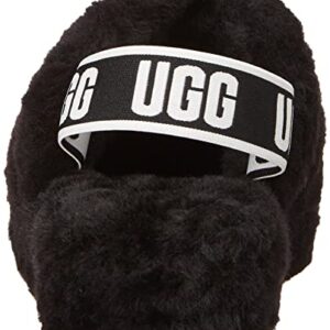 UGG Women's Fluff Yeah Slide Slipper, Black, 6 M US