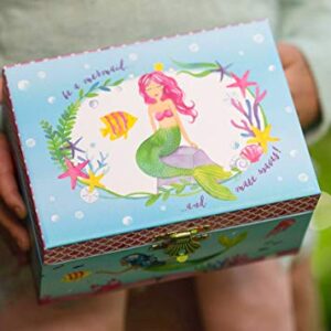 Jewelkeeper Mermaid Musical Jewelry Box, Underwater Design with Narwhal, Over the Waves Tune