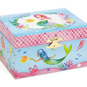 Jewelkeeper Mermaid Musical Jewelry Box, Underwater Design with Narwhal, Over the Waves Tune