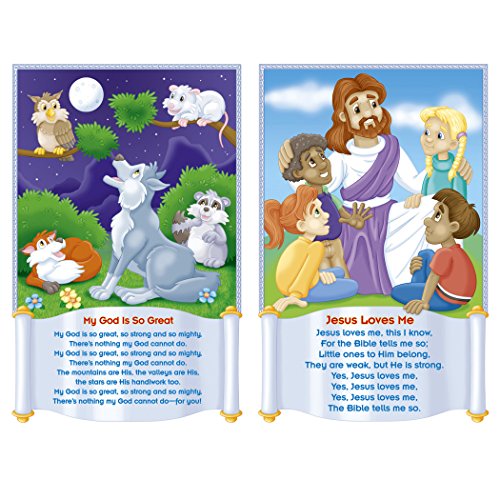 North Star Teacher Resource NST3102 Children's Bible Songs Bulletin Board Set, Set of 8 Posters