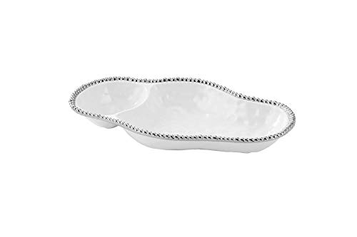 Pampa Bay Porcelain 2-Section Serving Tray Platter (White)