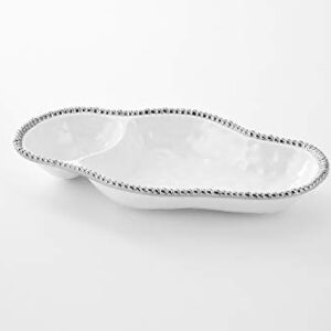 Pampa Bay Porcelain 2-Section Serving Tray Platter (White)