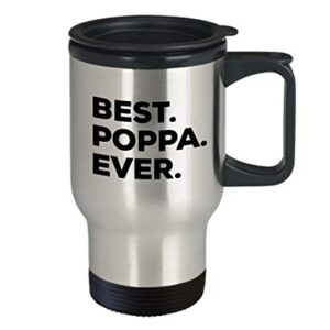 SpreadPassion Poppa Travel Mug - Best Poppa Ever - Gifts From Baby Kids Adults Grandchildren Grand kids