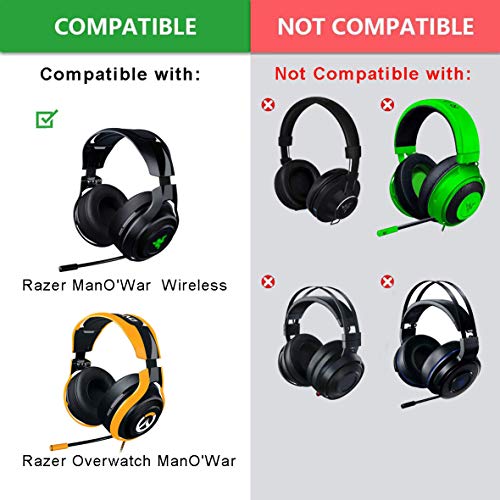 Repacement ManO'War 7.1 Headband Cushion Pads Compatible with Razer ManO'War 7.1 / Razer Overwatch ManO'War Surround Sound Headphone