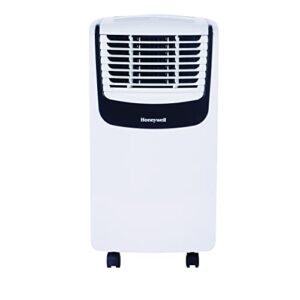 honeywell mo08ceswk6 9,100 btu (ashrae)/6,100 btu (sacc) portable air conditioner with remote control, white/black