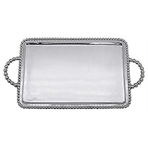 mariposa beaded service tray, one size, silver