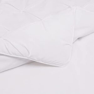 Amazon Basics All-Season Down-Alternative 3 Piece Comforter Bedding Set, Full/Queen, Bright White, Pinch-Pleat With Piped Edges