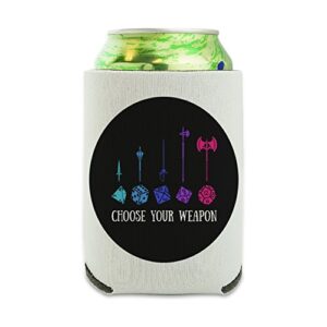 choose your weapon dungeon rpg dice can cooler - drink sleeve hugger collapsible insulator - beverage insulated holder