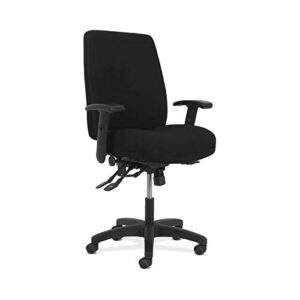 hon network high-back task chair - computer chair for office desk, black fabric (hvl283)