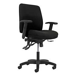 hon network mid-back task chair - asynchronous computer chair for office desk, black fabric (hvl282.a2)