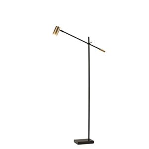 adesso home 4218-01 transitional led floor lamp from collette collection finish, 22.50 inches, black/antique brass