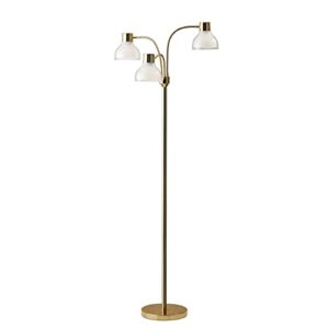 adesso 3566-04 presley 3-arm floor lamp, 69 in., 3 x 40w incandescent/ 13w cfl, shiny gold, 1 indoor lighting