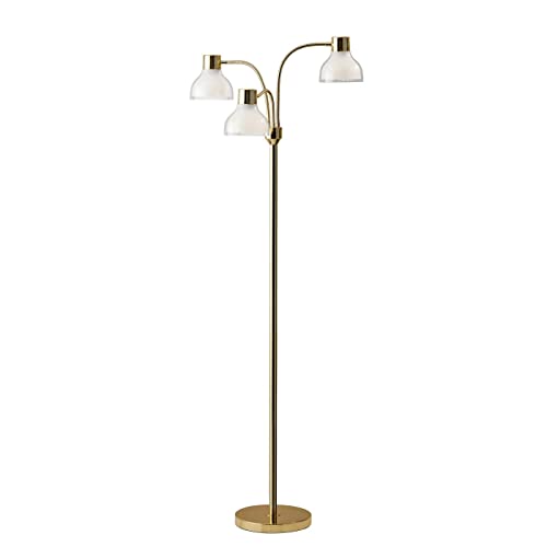 Adesso 3566-04 Presley 3-Arm Floor Lamp, 69 in., 3 X 40W Incandescent/ 13W CFL, Shiny Gold, 1 Indoor Lighting