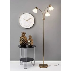 Adesso 3566-04 Presley 3-Arm Floor Lamp, 69 in., 3 X 40W Incandescent/ 13W CFL, Shiny Gold, 1 Indoor Lighting