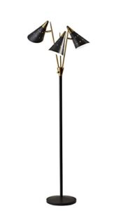 adesso 3249-01 floor-lamps, black/antique brass