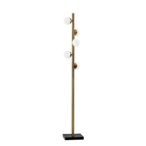 adesso 4272-21 doppler led tree lamp, 65 in., 5 x 3w g9 led, antique brass finish, 1 floor lamp