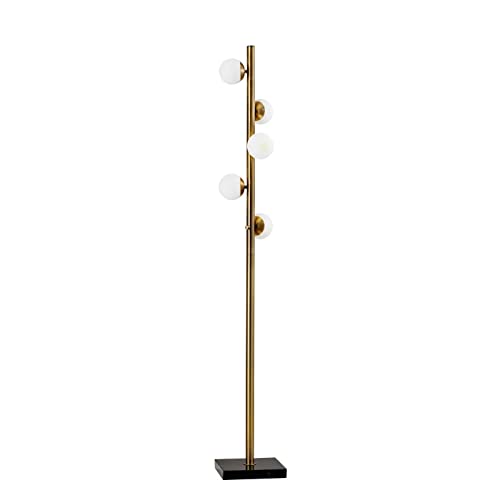 Adesso 4272-21 Doppler LED Tree Lamp, 65 in., 5 x 3W G9 LED, Antique Brass Finish, 1 Floor Lamp