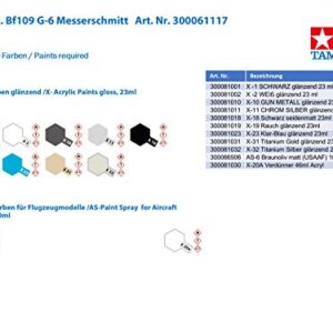 Tamiya 61117 1/48 Messerschmitt BF 109 G-6 Plastic Model Airplane Kit