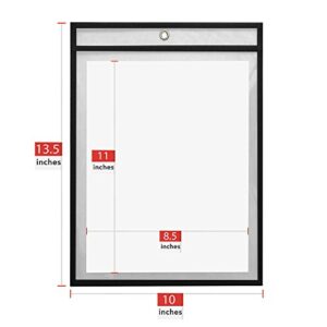 30 Pack Dry Erase Pockets – Black – by Essex Wares – for Teacher Lessons in a Classroom or for Use at Your Home or Office – 10” x 13.5” - Fits Standard Paper