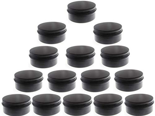 3 oz.Tins Black Aluminum Metal Tin Round Screw Top Lid Containers Jars Metal Storage Tin Jars Aluminum Tin Cans Travel Storage Tins,for Lip Balm DIY Cosmetics Salves, 3oz./3 Ounce/90 ML,10 Pack