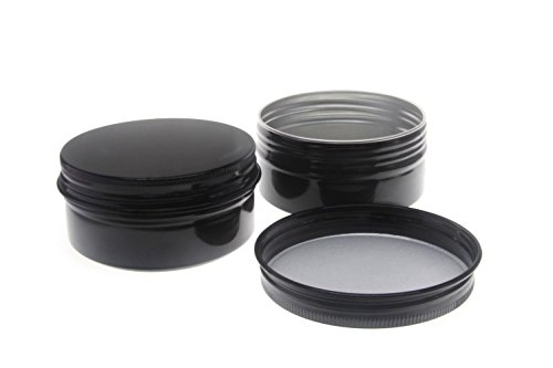 3 oz.Tins Black Aluminum Metal Tin Round Screw Top Lid Containers Jars Metal Storage Tin Jars Aluminum Tin Cans Travel Storage Tins,for Lip Balm DIY Cosmetics Salves, 3oz./3 Ounce/90 ML,10 Pack