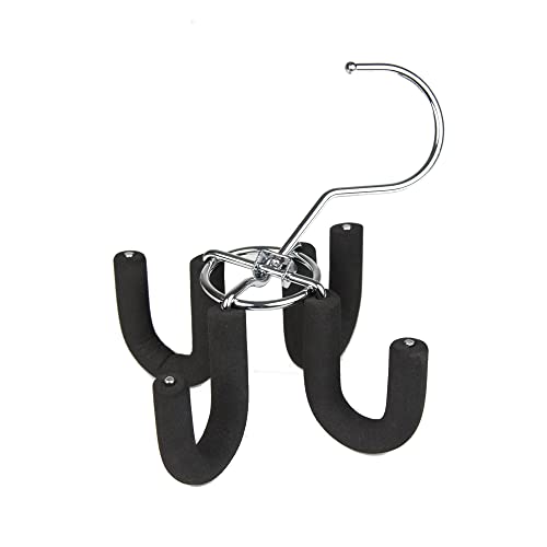 Sunbeam Sturdy 4-Hook Hanger, Swivels 360 Degrees, Ideal for Belt, Ties and Other Accessories, Chrome Plated Steel, Black