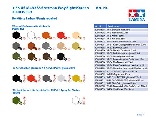 Tamiya 35359 1/35 US Medium Tank M4A3E8 Sherman Plastic Model Kit