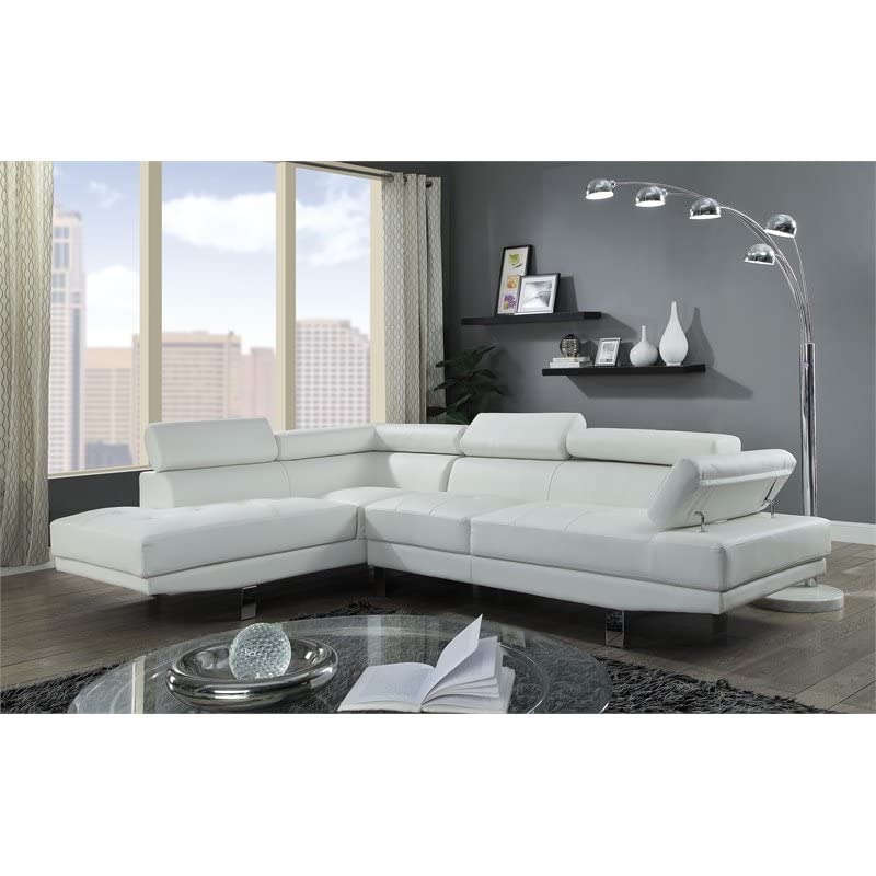 ACME Furniture Connor Sectional Sofa, Cream PU