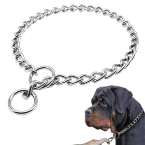 dog choke collar slip p chain - heavy chain dog titan training choke collars - adjustable stainless steel chain dog collars covered with galvanic plating - for small medium large dogs
