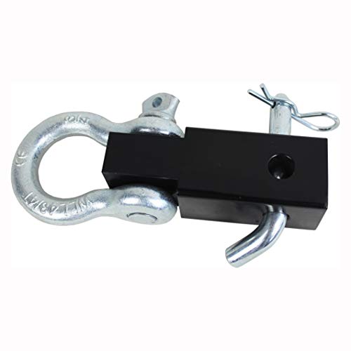 MaxxHaul 70250 Receiver Hitch D-Ring (with 3/4" Forged Shackle and Solid Shaft for Vehicle Recovery Towing)