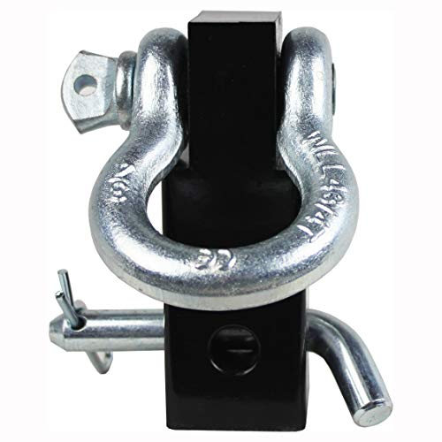 MaxxHaul 70250 Receiver Hitch D-Ring (with 3/4" Forged Shackle and Solid Shaft for Vehicle Recovery Towing)